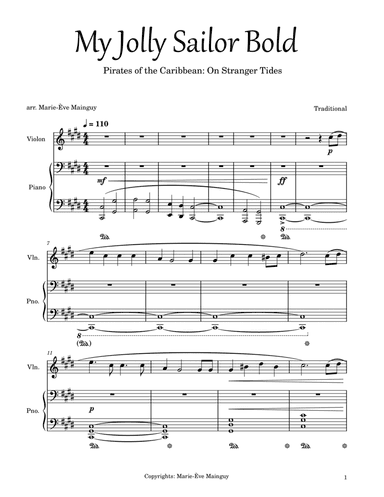 My Jolly Sailor Bold (arr. Marie-Ève Mainguy)