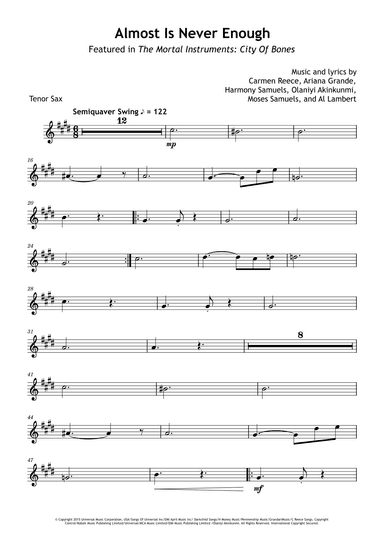 Almost Is Never Enough (arr. David Lartey)