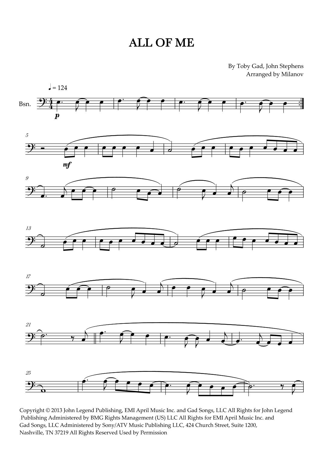 All Of Me (arr. Milanov)