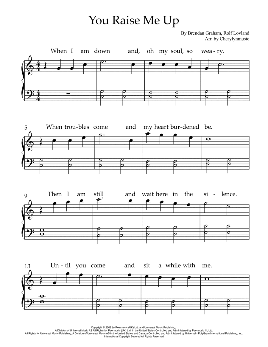 You Raise Me Up (arr. Cherylynmusic)
