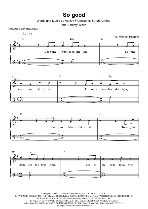 So Good (arr. Michael Habrom)