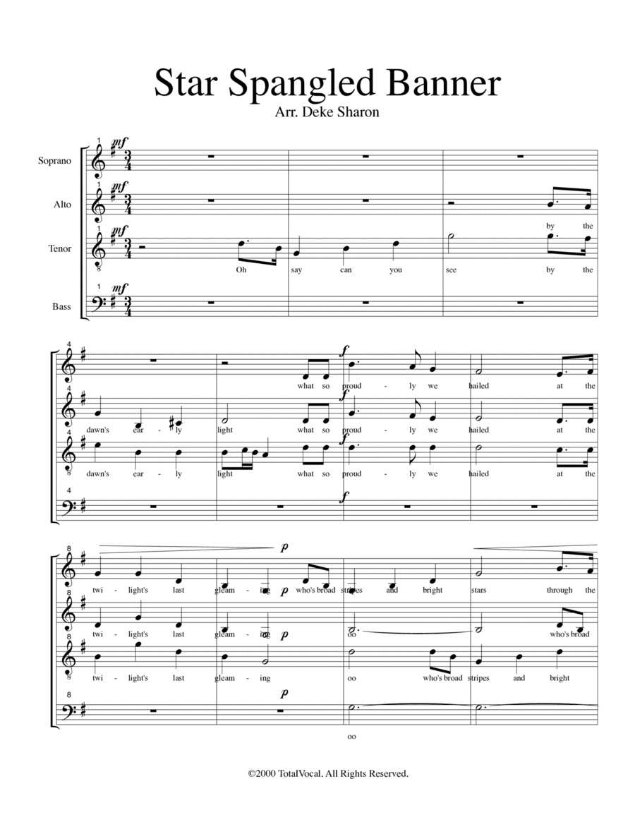 Star Spangled Banner (arr. Deke Sharon)