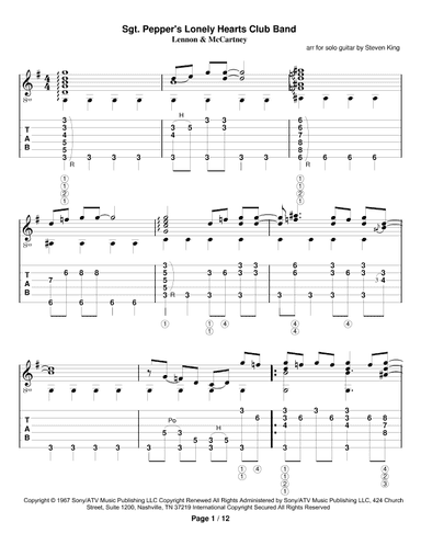 Sgt. Pepper's Lonely Hearts Club Band (arr. Steven King)