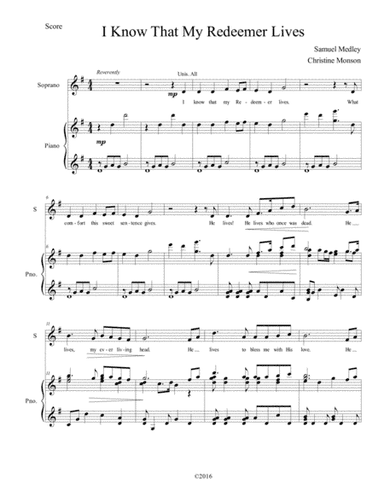 I Know That My Redeemer Lives -- SA/treble duet (arr. Christine Monson)