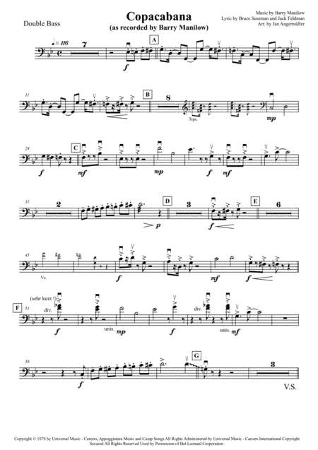 Copacabana (At The Copa) (arr. Jan Angermüller)