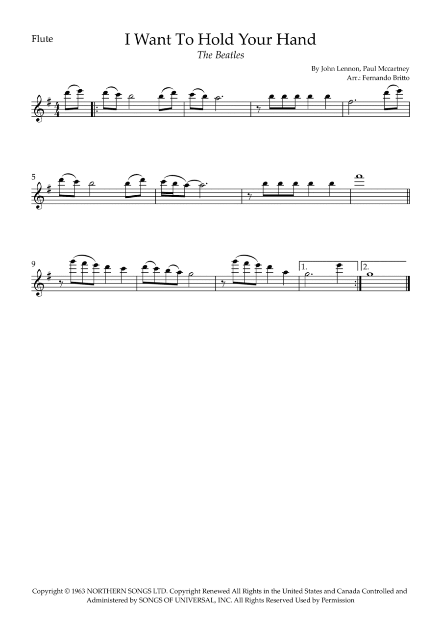 I Want To Hold Your Hand (arr. Fernando Britto)