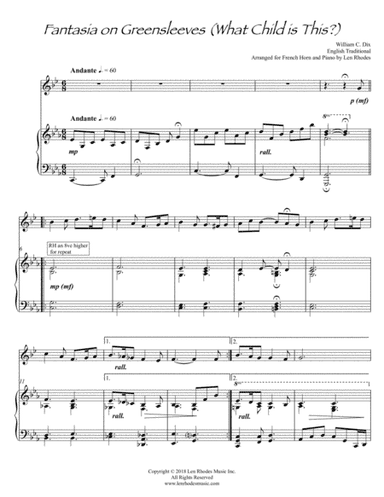 What Child Is This? - for French Horn (in F) and Piano (arr. Len Rhodes)