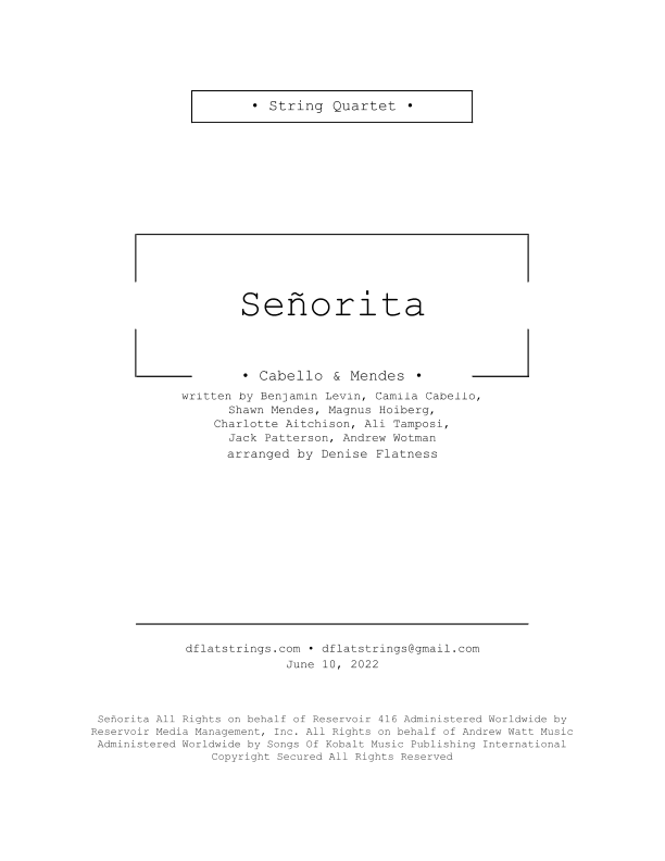 Senorita (arr. Denise Flatness)