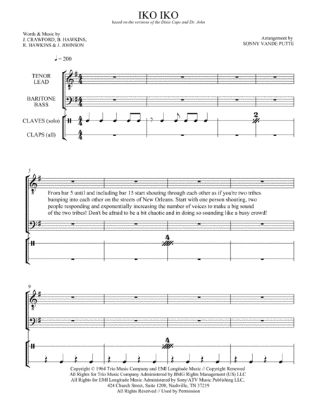 Iko Iko (arr. Sonny Vande Putte)