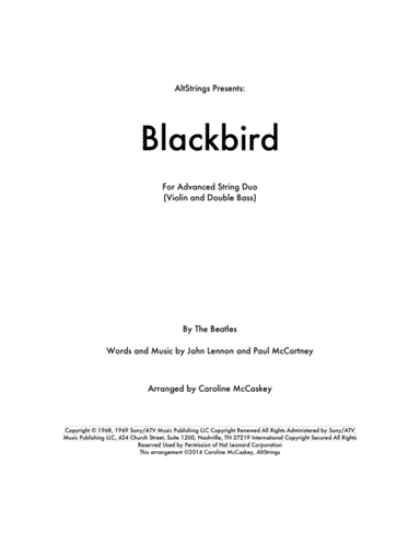 Blackbird (arr. Caroline McCaskey)