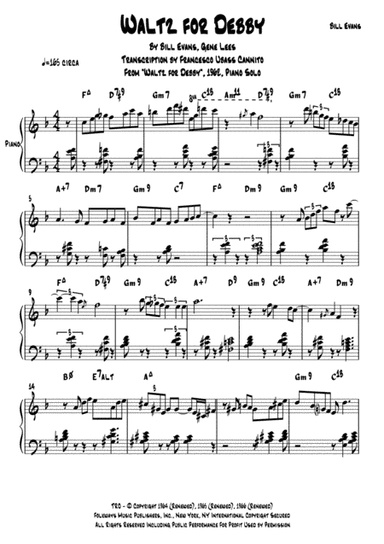 Waltz For Debby (arr. Francesco Cannito)