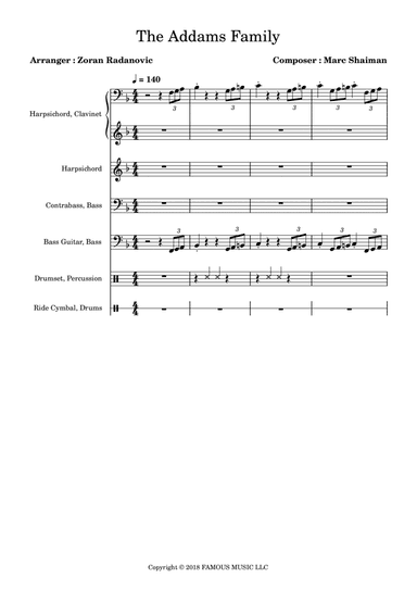 The Addams Family - Score (arr. Zoran Radanovic)