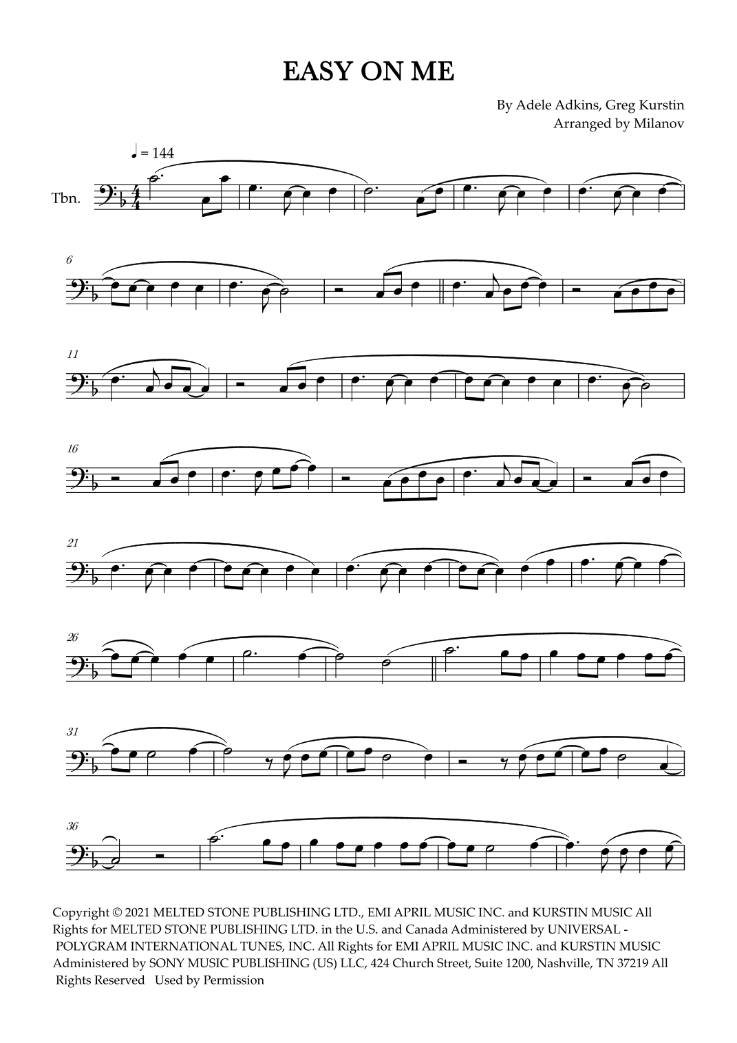 Easy On Me (arr. Milanov)