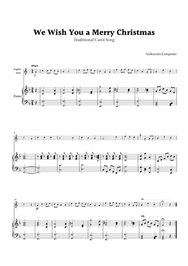We Wish you a Merry Christmas for English Horn and Piano (arr. Rika K.)