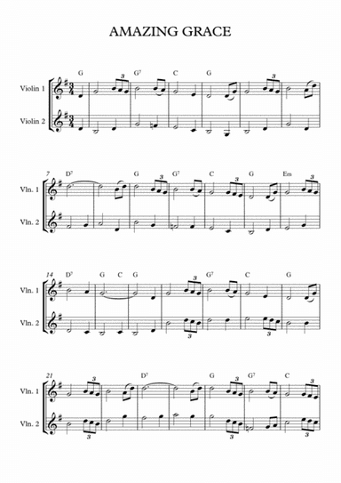 Amazing Grace - two part arrangement with chords (arr. Fiona Ramsay)