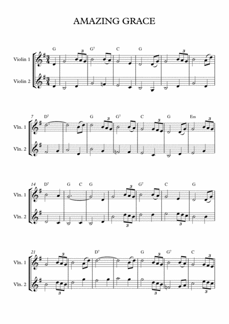 Amazing Grace - two part arrangement with chords (arr. Fiona Ramsay)