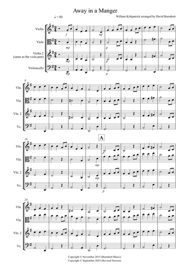 Away in a Manger for String Trio (arr. David Burndrett)