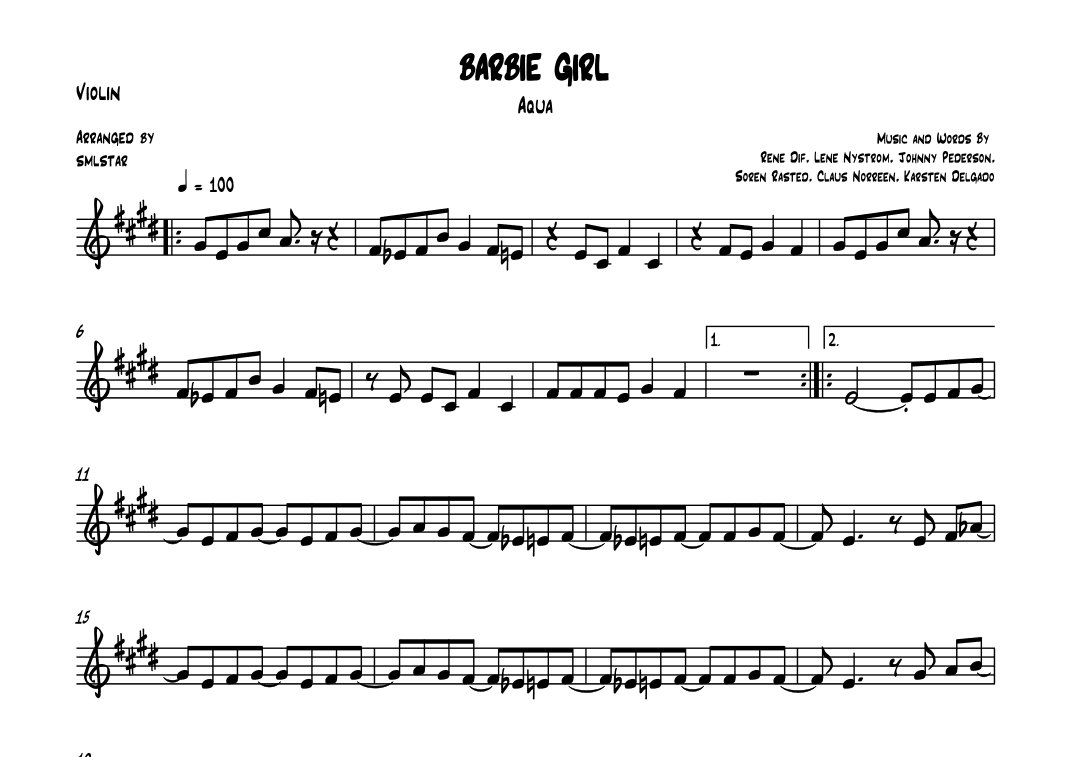 Barbie Girl (arr. SMLStar)