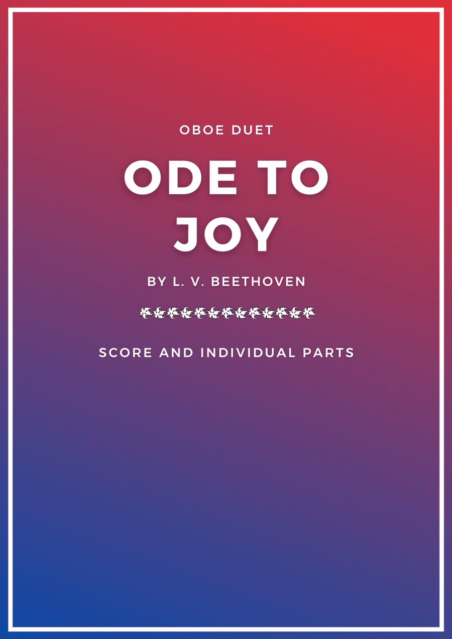 Ode to Joy sheet music for Oboe Duet (arr. Douglas Wattson)