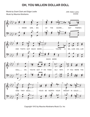 OH YOU MILLION DOLLAR DOLL (arr. Walter Latzko)