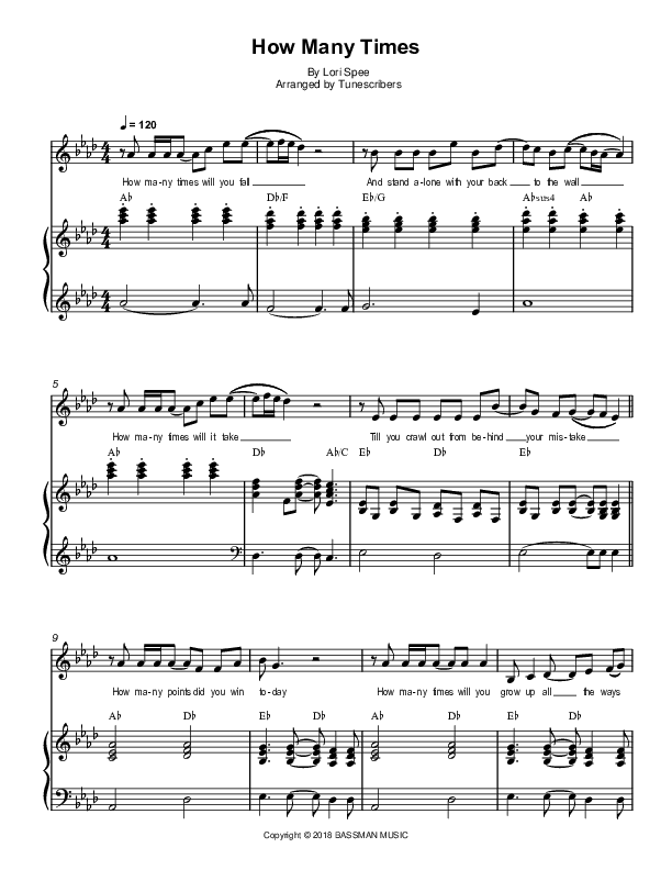 How Many Times (arr. Tunescribers)