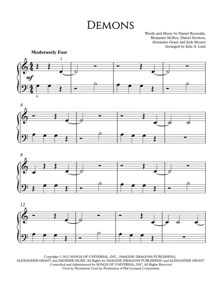 Demons (arr. Julie A. Lind)