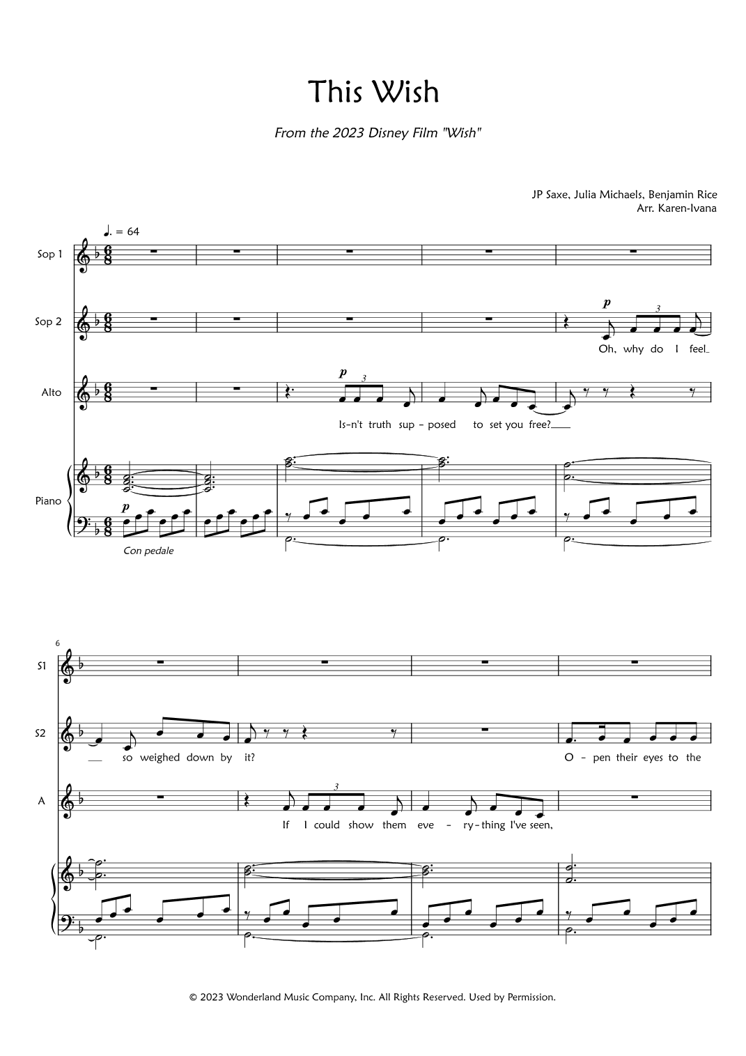 This Wish (arr. Karen Ivana)