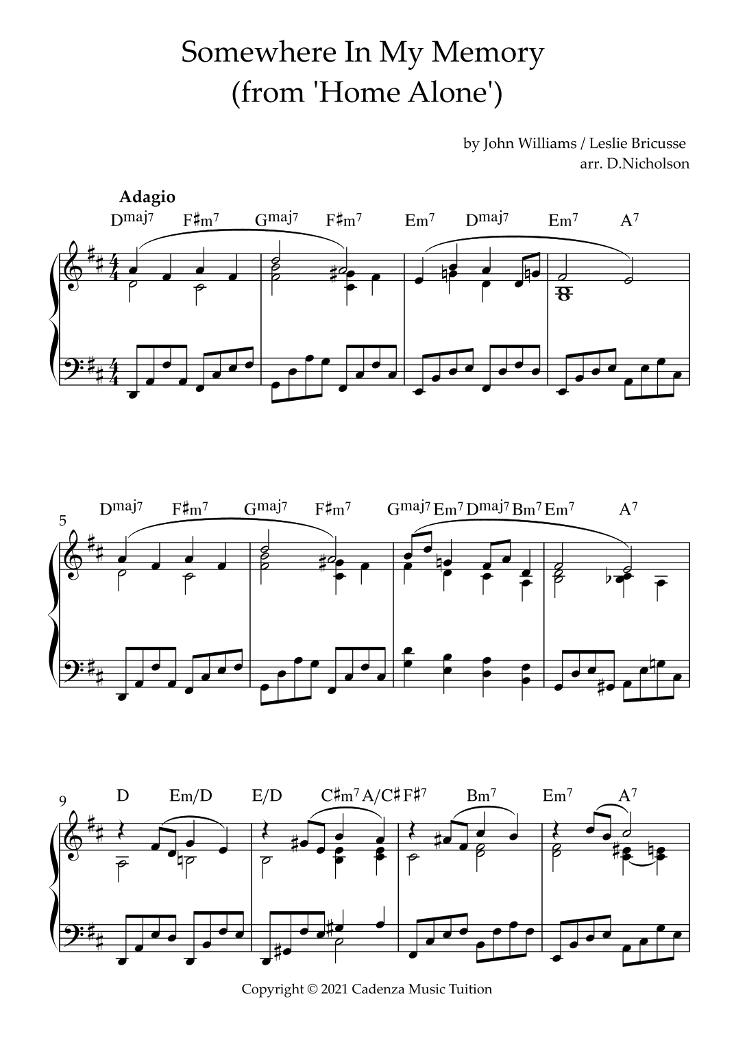 All Alone On Christmas (arr. Daniel Nicholson)