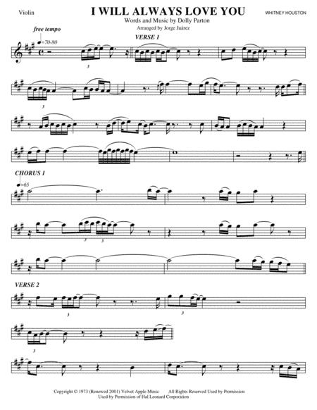 I Will Always Love You (arr. Jorge Juárez)