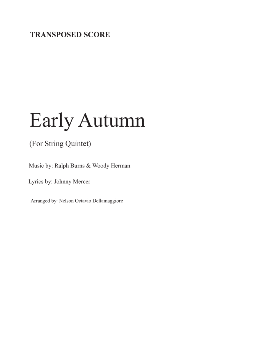 Early Autumn (arr. Nelson Octavio Dellamaggiore)
