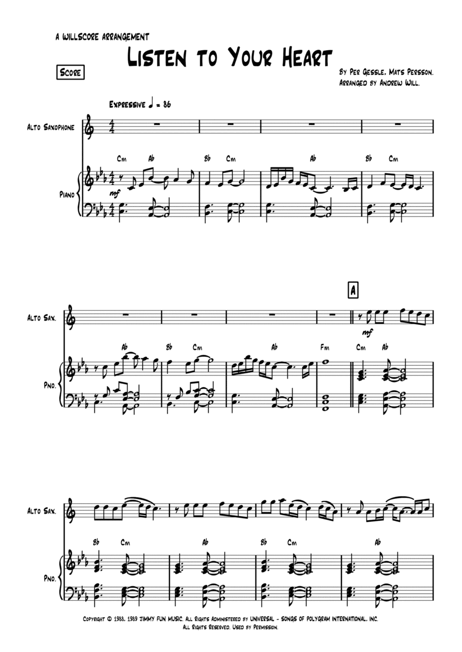Listen To Your Heart (arr. Andrew Will)