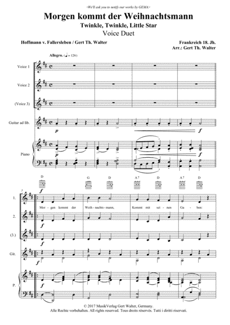 Twinkle, Twinkle, Little Star (arr. Gert Th. Walter)