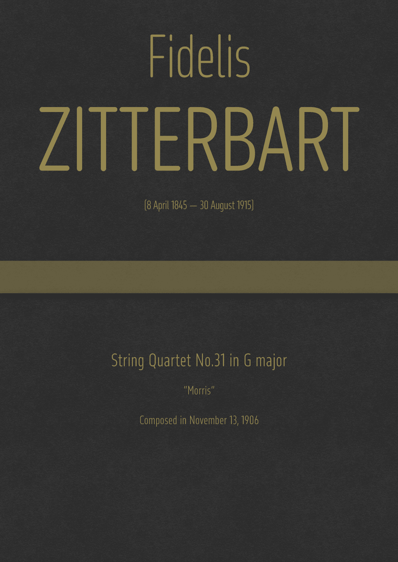 Zitterbart - String Quartet No.31 in G major, "Morris" (arr. J.G. Cucó Barber)