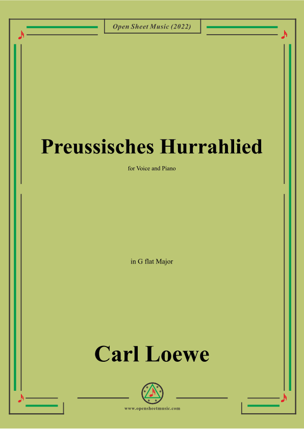 Loewe-Preussisches Hurrahlied,in G flat Major,for Voice and Piano (arr. OSM Press)