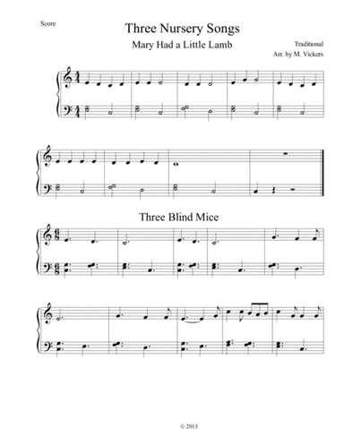 Three Nursery Songs (arr. Micheal Vickers)