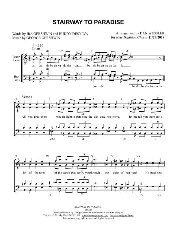 Stairway To Paradise (arr. Dan Wessler)