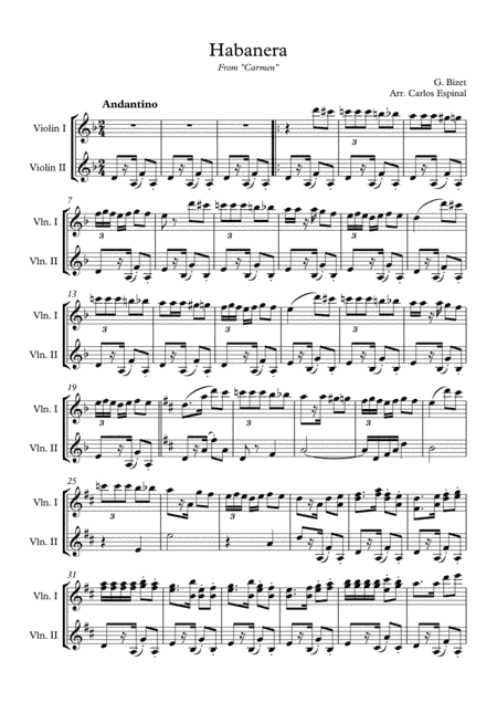 Habanera from Carmen (arr. Carlos Espinal)