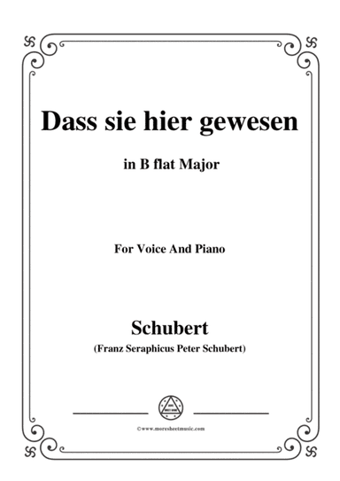 Schubert-Dass sei hier gewesen,in B flat Major,Op.59,No.2,for Voice and Piano (arr. MSM)