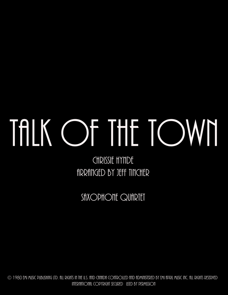 Talk Of The Town (arr. Jeff Tincher)