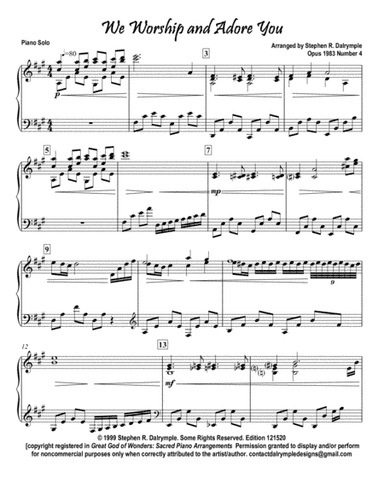 We Worship and Adore You with All Creatures of Our God and King - piano solo arrangement by Stephen (arr. Stephen R. Dalrymple)