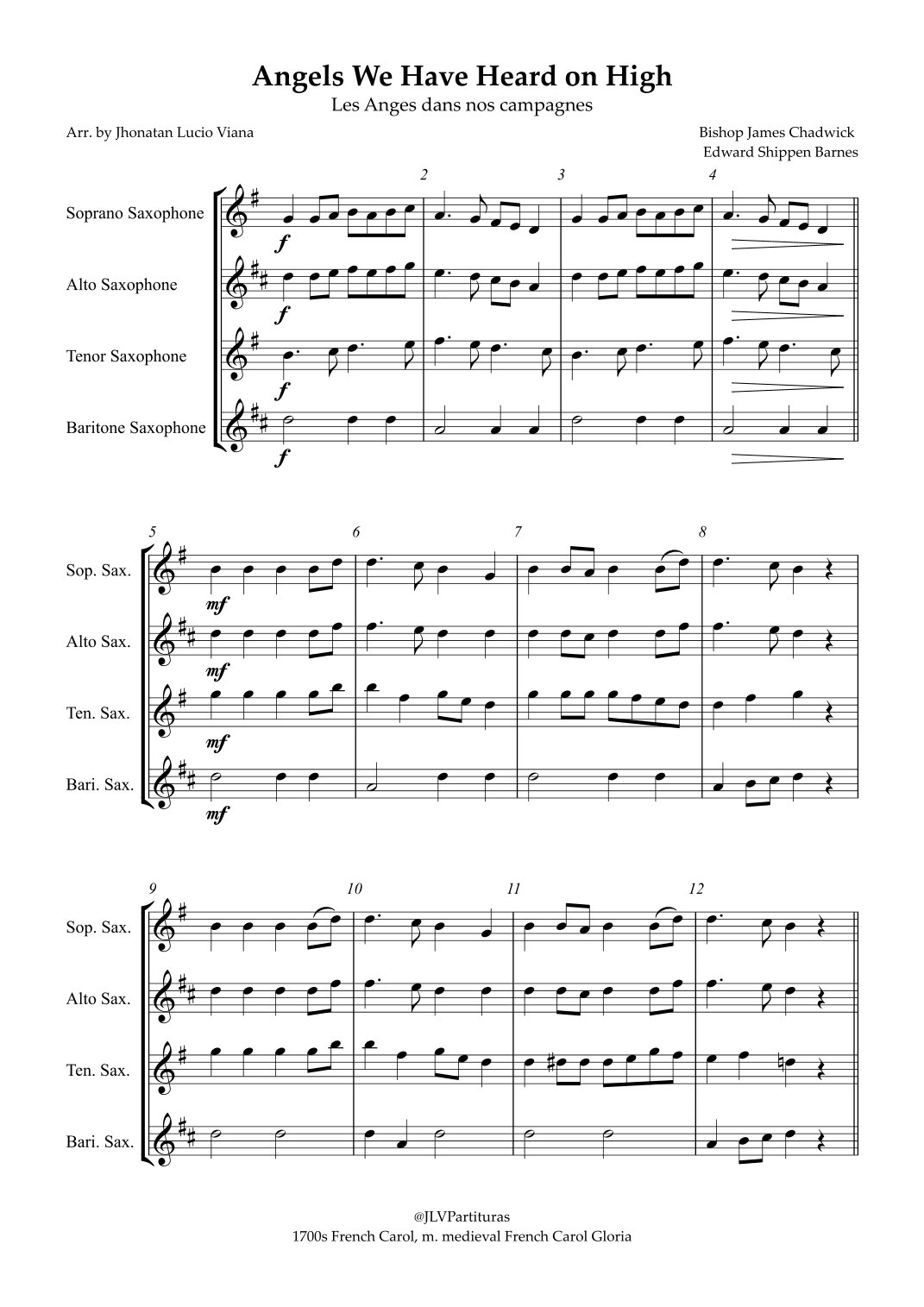 Angels We Have Heard on High (arr. Jhonatan Lucio Viana)
