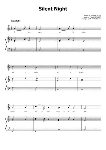 Silent Night - Easy Piano (arr. Mario Stallbaumer)