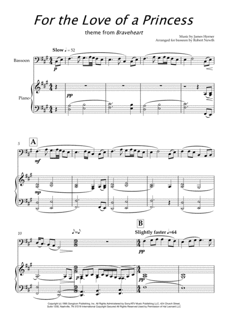 For The Love Of A Princess (arr. Robert Newth)