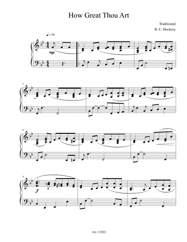 How Great Thou Art (Piano Solo) (arr. B. C. Dockery)