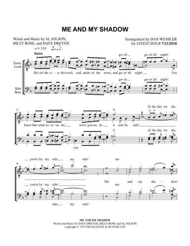 Me And My Shadow (folio Only) (arr. Dan Wessler)