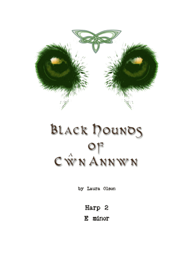 Black Hounds of Cwn Annwn for Harp Ensemble (E minor)-Harp 2 part