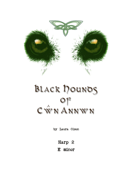 Black Hounds of Cwn Annwn for Harp Ensemble (E minor)-Harp 2 part