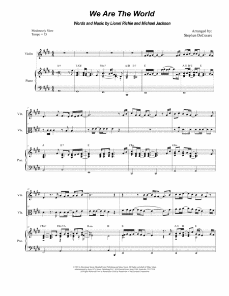 We Are The World (arr. Stephen DeCesare)