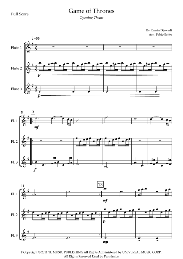 Game Of Thrones (arr. Fabio Britto)