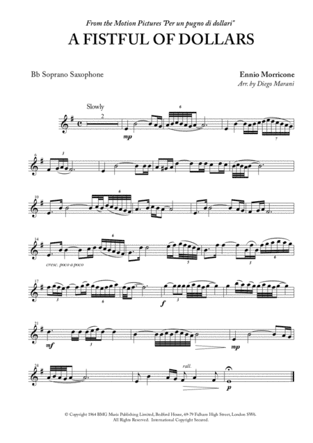 A Fistful Of Dollars (arr. Diego Marani)